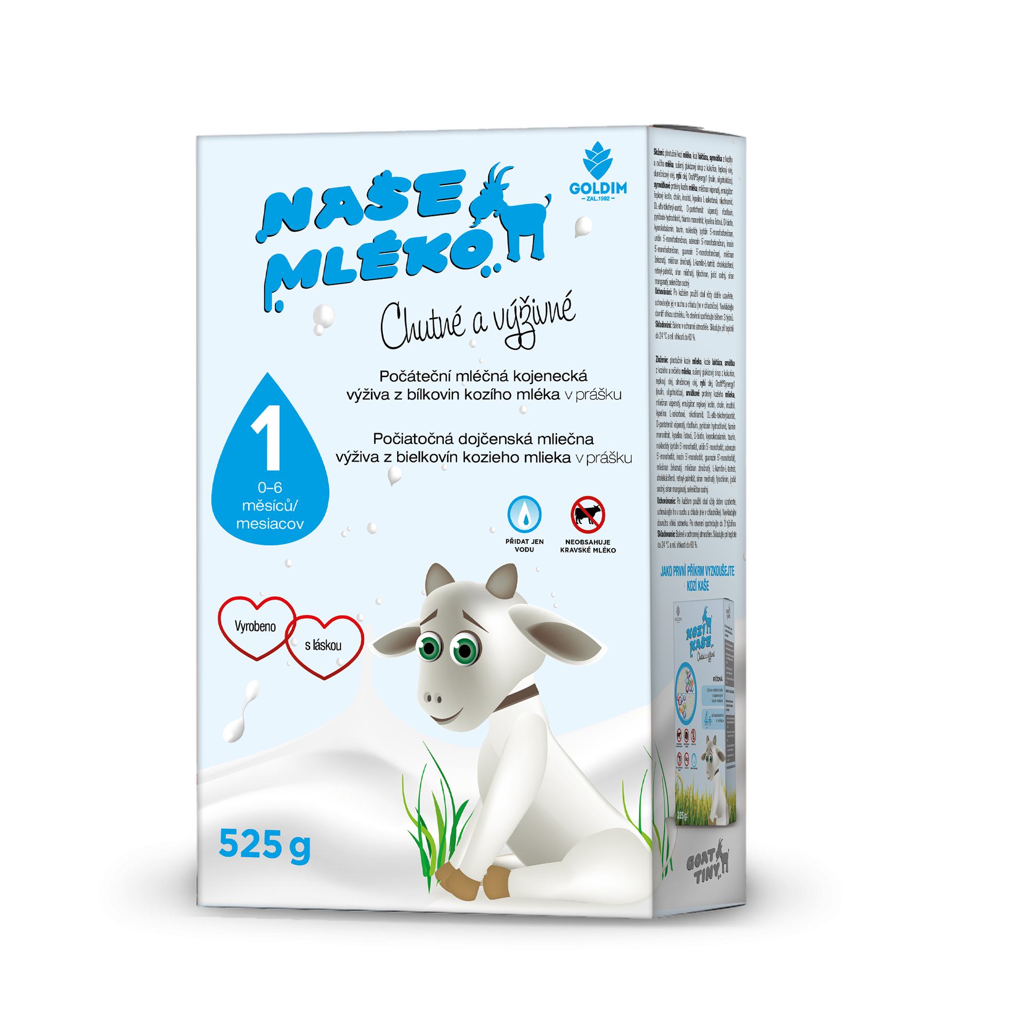 Kojenecké kozí mléko počáteční NAŠE MLÉKO 1 525g