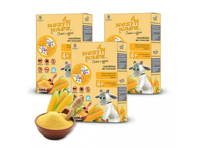 Kozí kaše kukuřičná první přikrm od 4 měsíce multipack 3x200g
