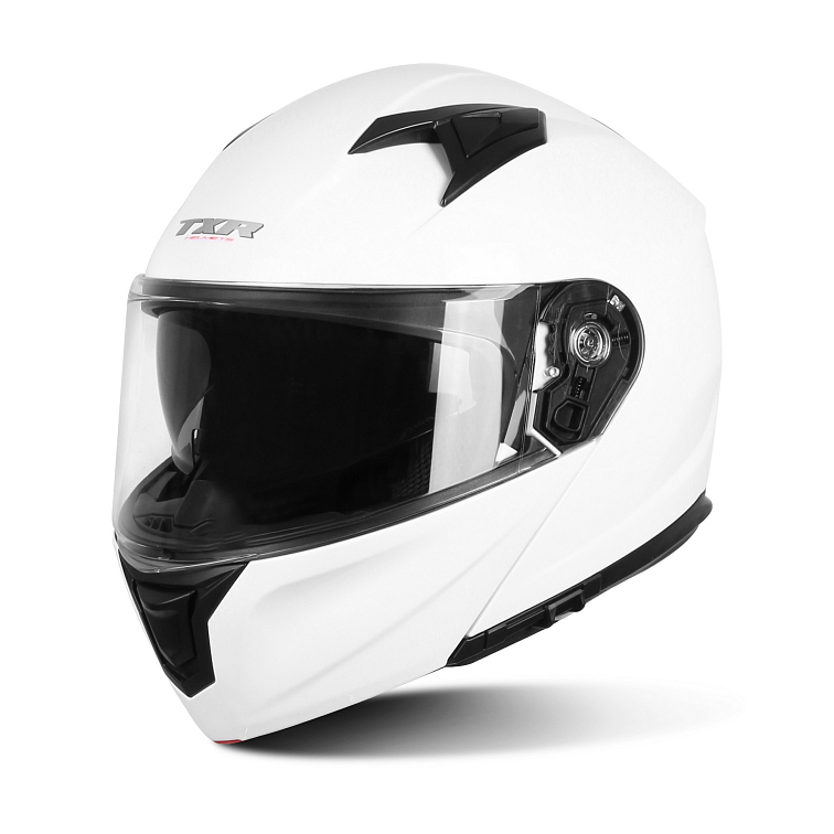 TXR Rival flip-up motorcycle helmet pearl white