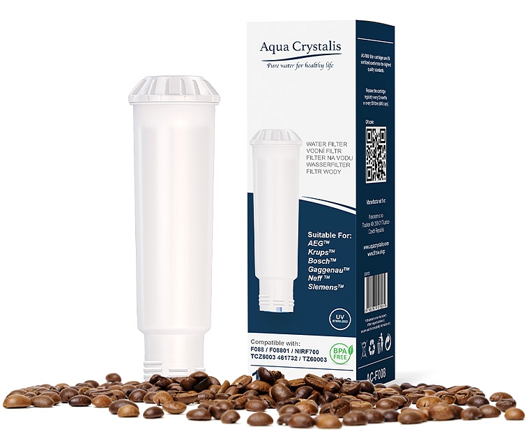 3x Vodní filtr Aqua Crystalis AC-F008 do kávovarů značky Siemens, AEG, Bosch, Krups, Nivona