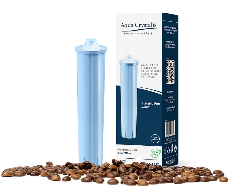 3x Vodní filtr Aqua Crystalis AC-BLUE do kávovarů značky JURA (Náhrada filtru Claris Blue)
