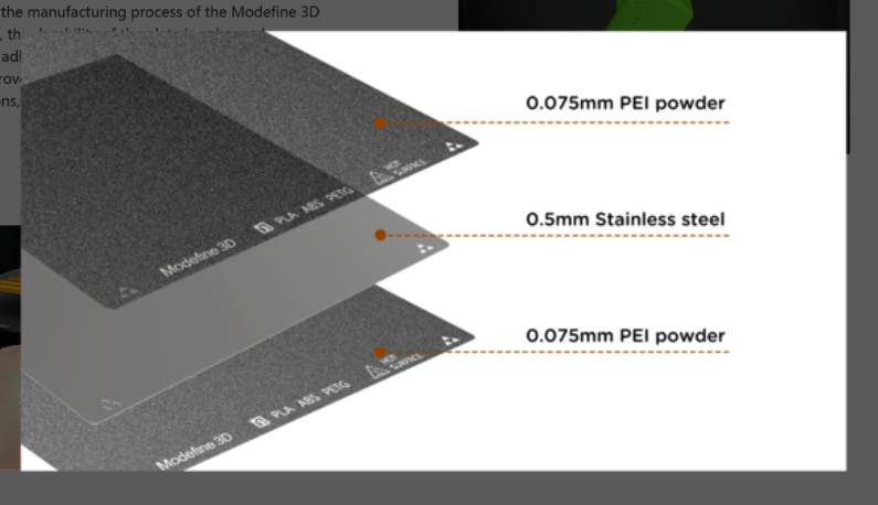 Modefine 3D černý oboustraný zrnitý PEI plát pro Bambu Lab X1, P1, A1