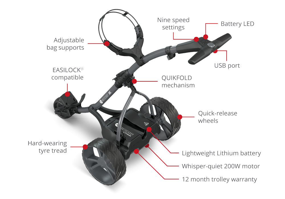 Motocaddy SE elektrický golfový vozík