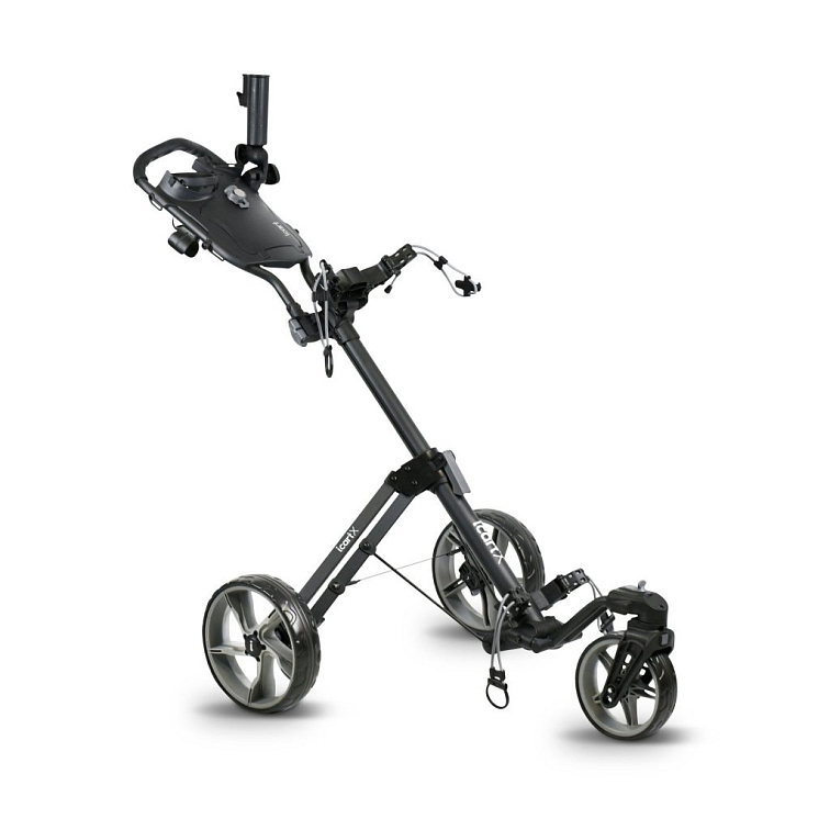 iCart X ruční golfový vozík černo/šedý