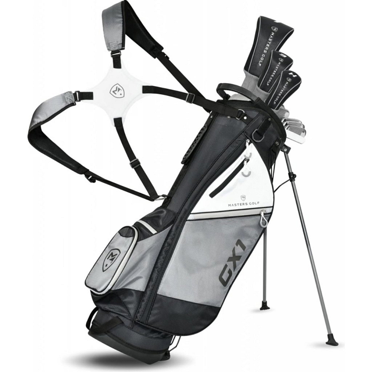 Začátečnický kompletní golfový set pánský levý, grafitový + vozík Masters 5 Series
