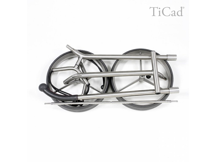 TiCad Pro ruční golfový vozík titanový (GFK kola)