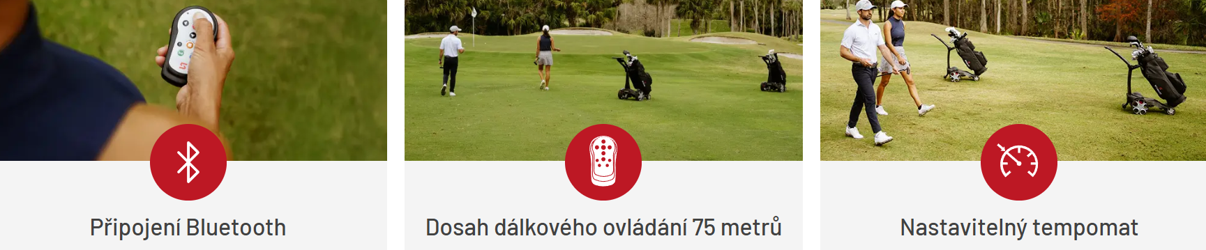 Stewart Q Follow 2025 elektrický golfový vozík červený