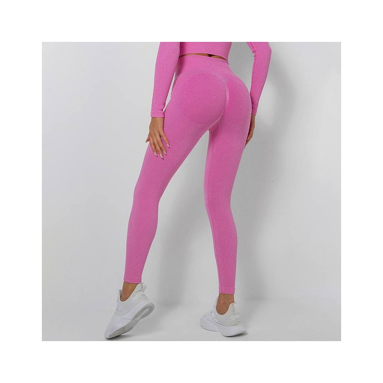 Vrúbkované ružové legíny