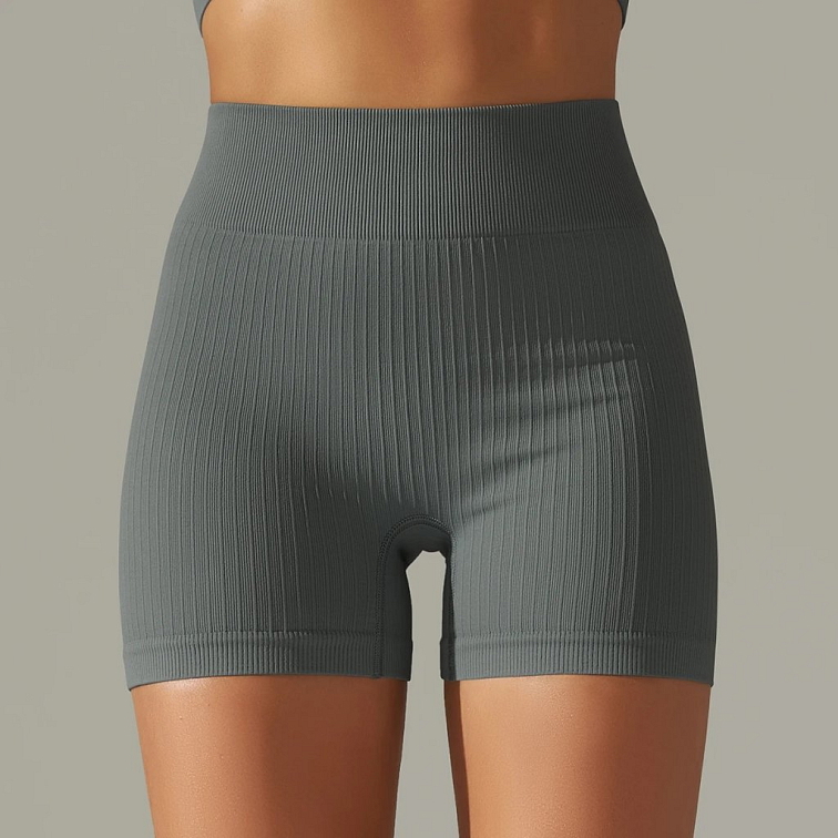 Push-up sivé vrúbkované kraťasy