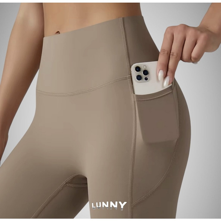 Hnedé legíny s vreckom Lunny