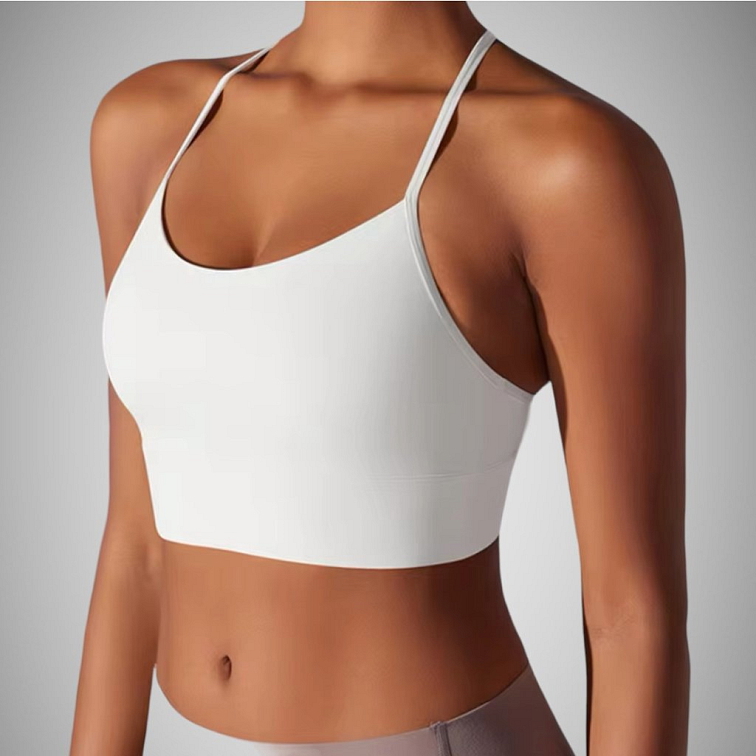 Fitness top biely Strip