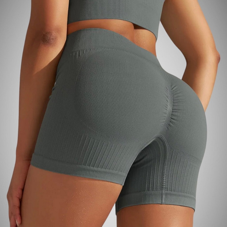 Push-up sivé vrúbkované kraťasy