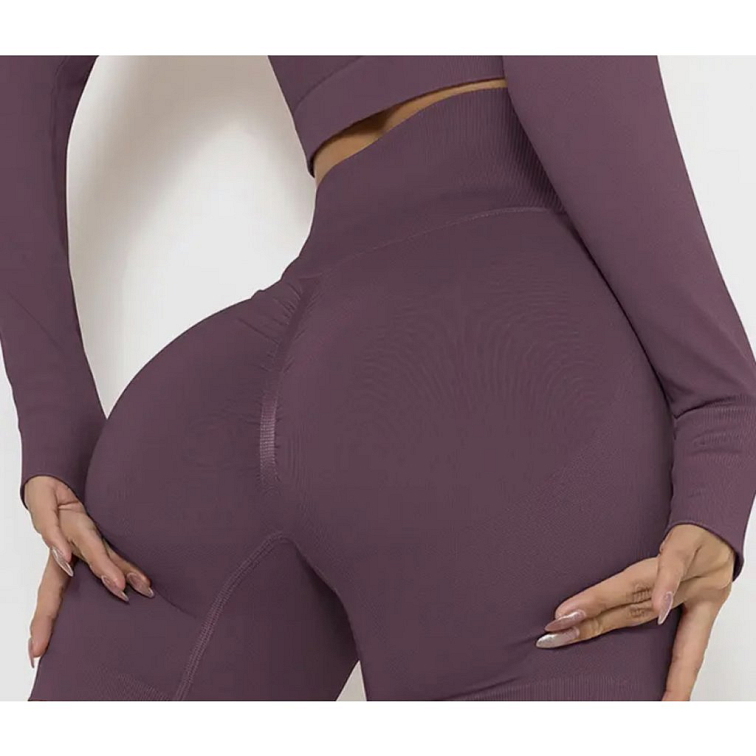 Tmavo fialové push-up legíny