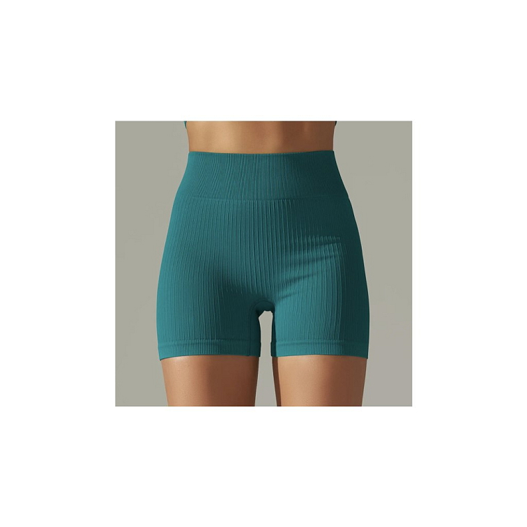 Push-up tmavo zelené vrúbkované kraťasy