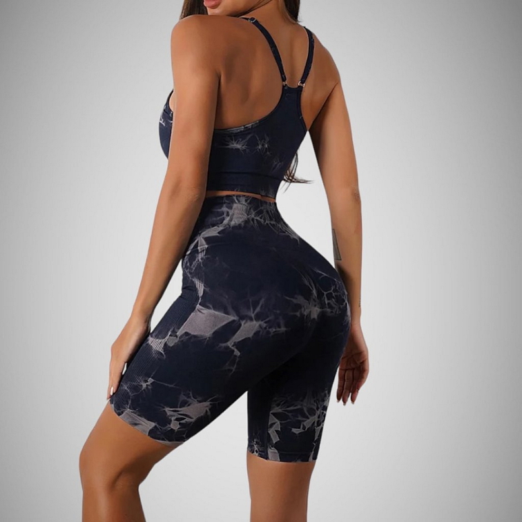 Mramorový krátky calypso set čierny