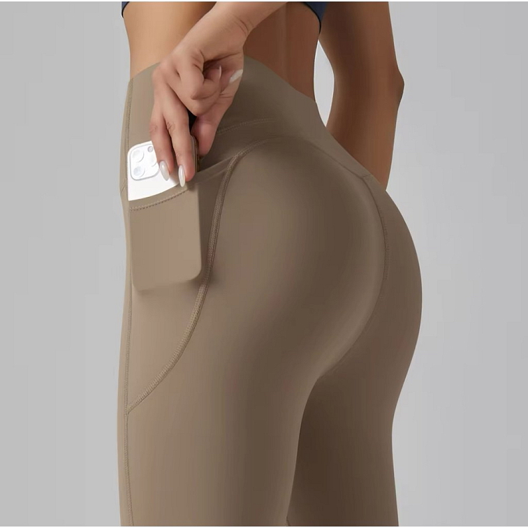 Hnedé legíny s vreckom Lunny