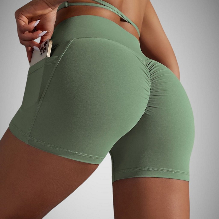 Push-up kraťasy s vreckom army green