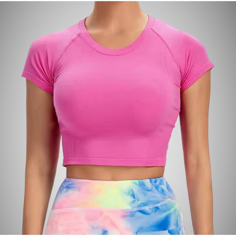 Ružový crop top