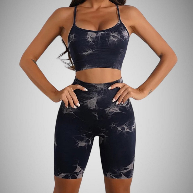 Mramorový krátky calypso set čierny