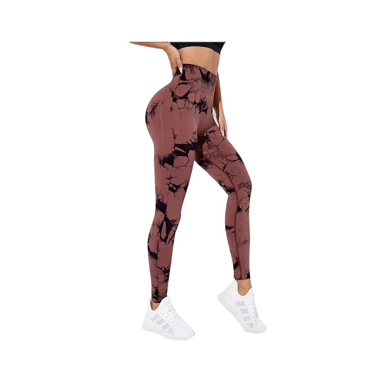 Hnedé mramorové legíny