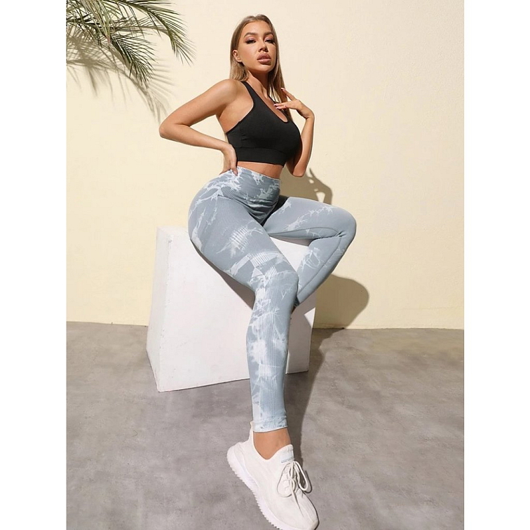 Push-up legíny calypso svetlo sivé