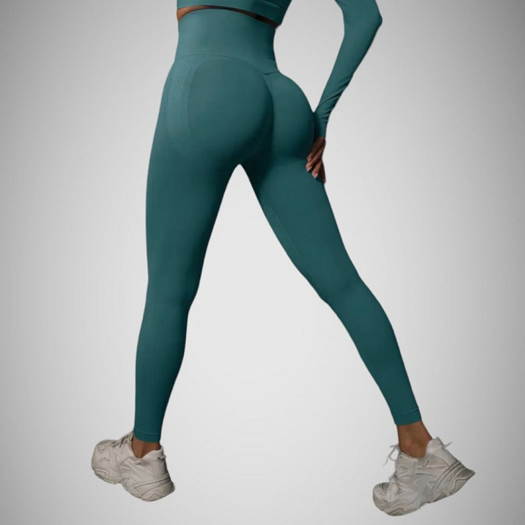 Push-up legíny modro-zelené