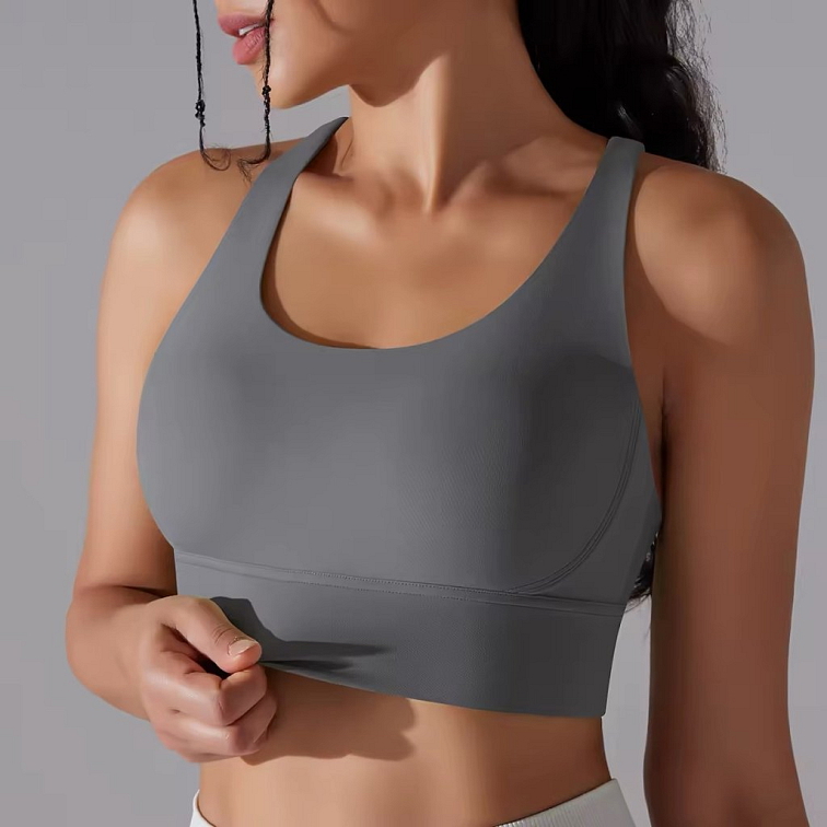 Fitness top sivý
