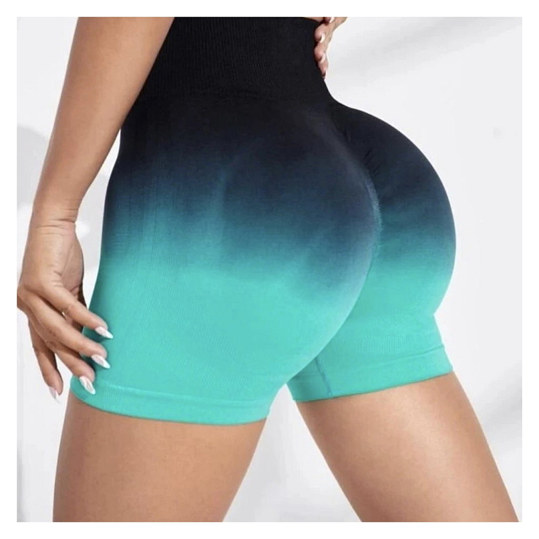 Push-up kraťasy ombré čierno zelené