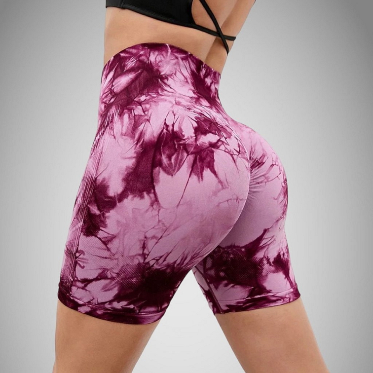 Push-up mramorové tmavo ružové kraťasy