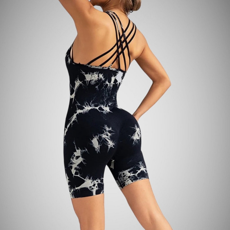 Push-up overal čierny mramor