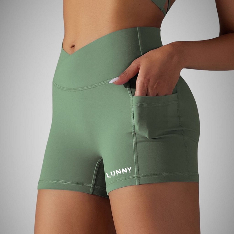 Push-up kraťasy s vreckom army green