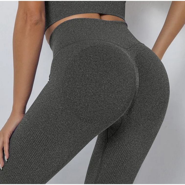 Push-up vrúbkované legíny dark gray