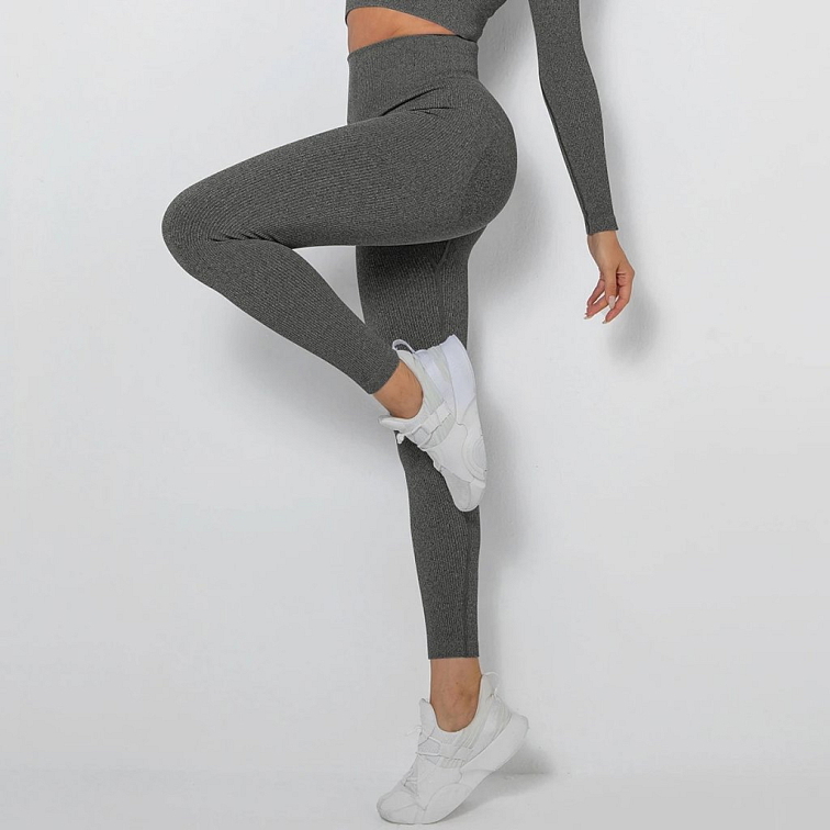 Push-up vrúbkované legíny dark gray