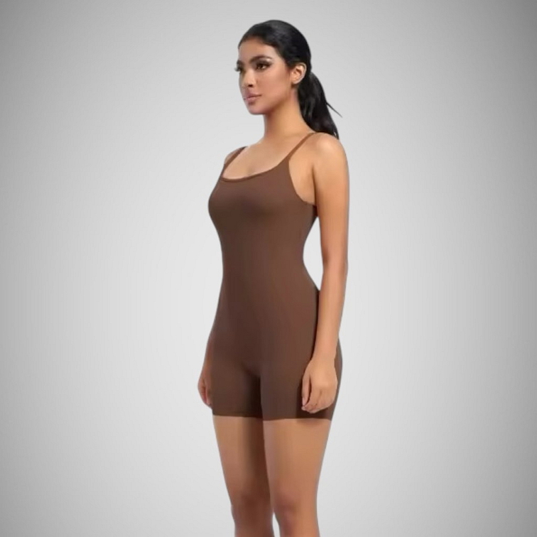 Hnedý dámsky overal na ramienka Light