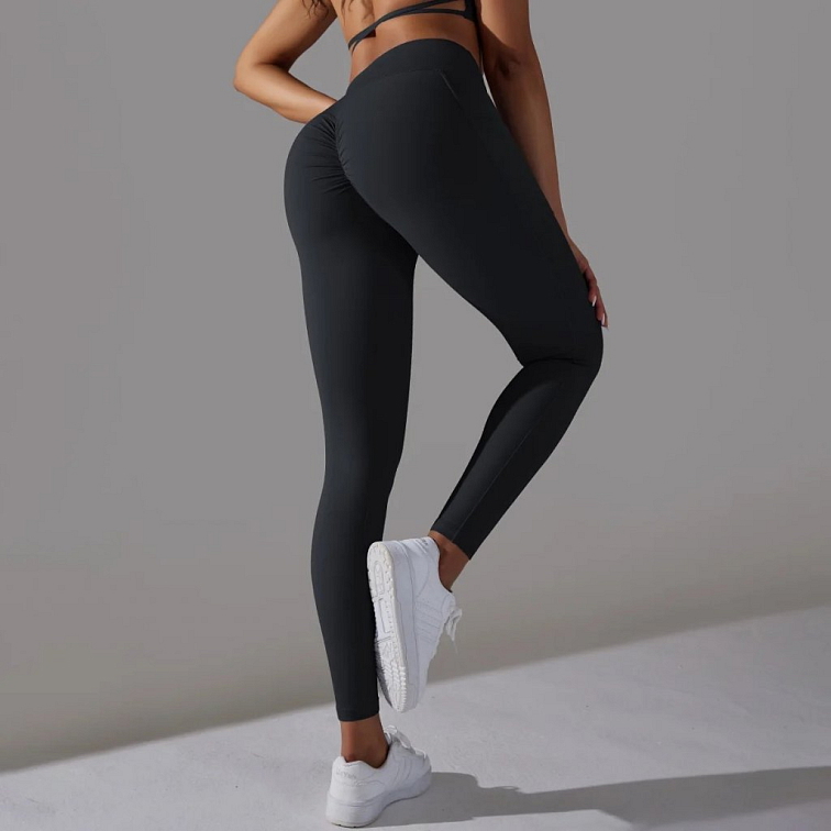 Čierne legíny s vreckom