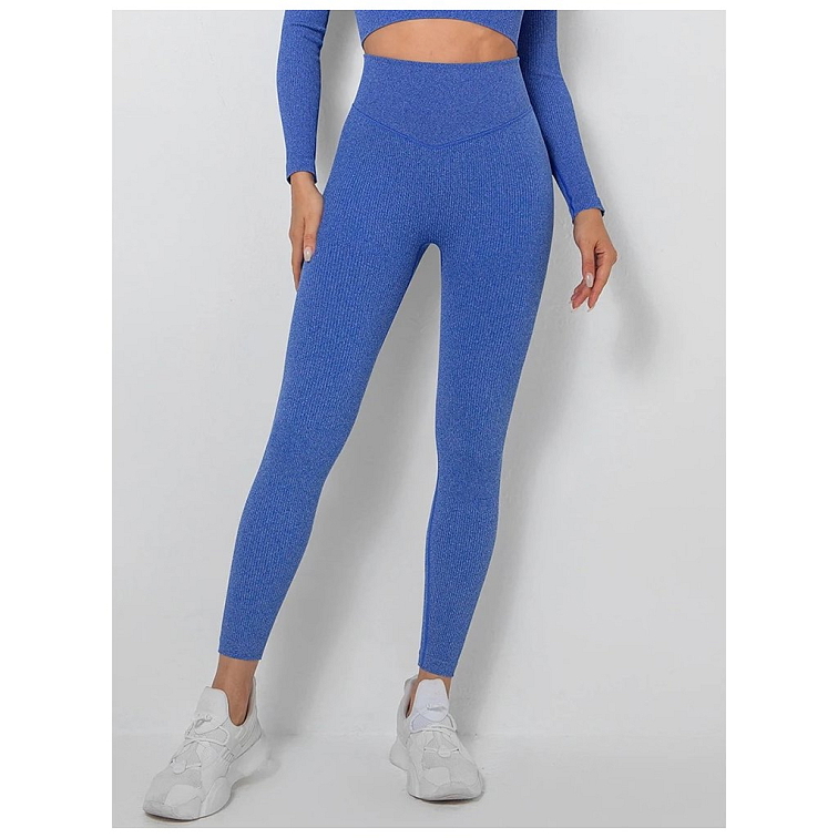 Vrúbkované modré legíny