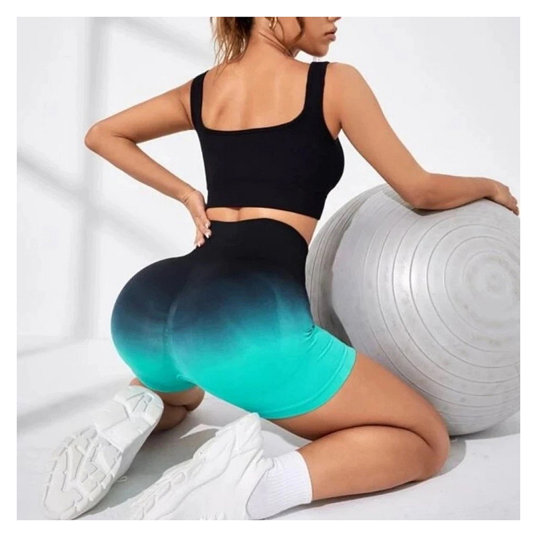 Push-up kraťasy ombré čierno zelené