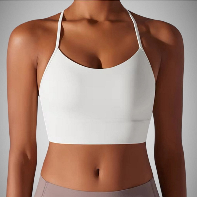 Fitness top biely Strip
