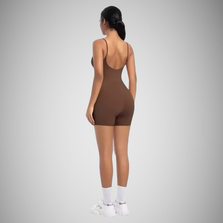 Hnedý dámsky overal na ramienka Light