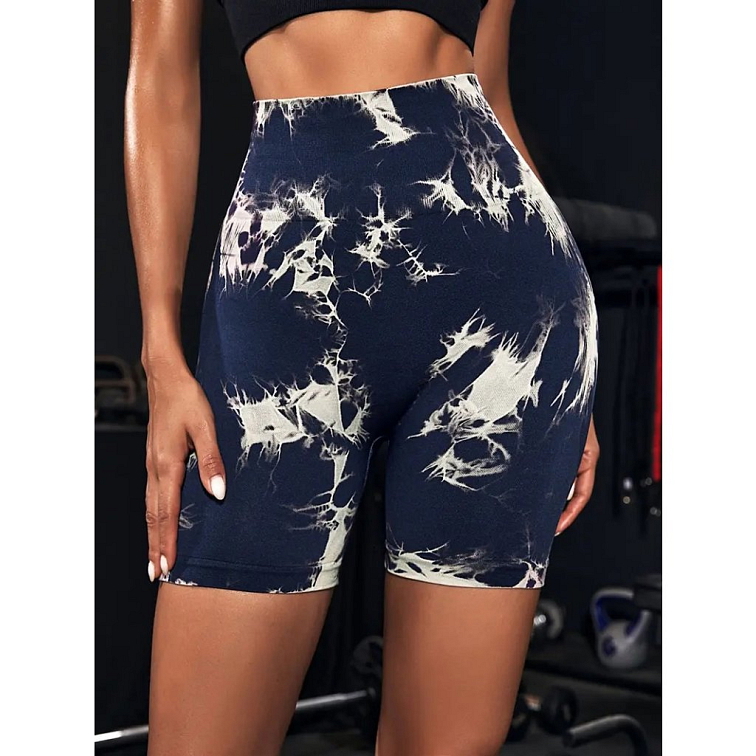 Push-up kraťasy dark black marble