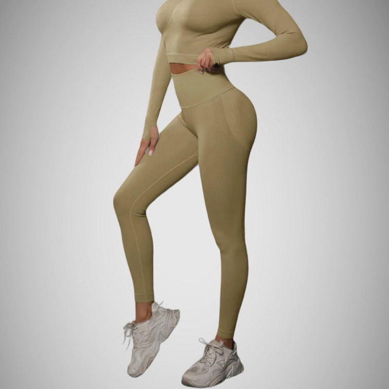 Push-up legíny khaki