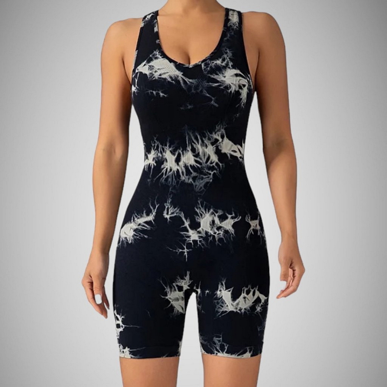 Push-up overal čierny mramor