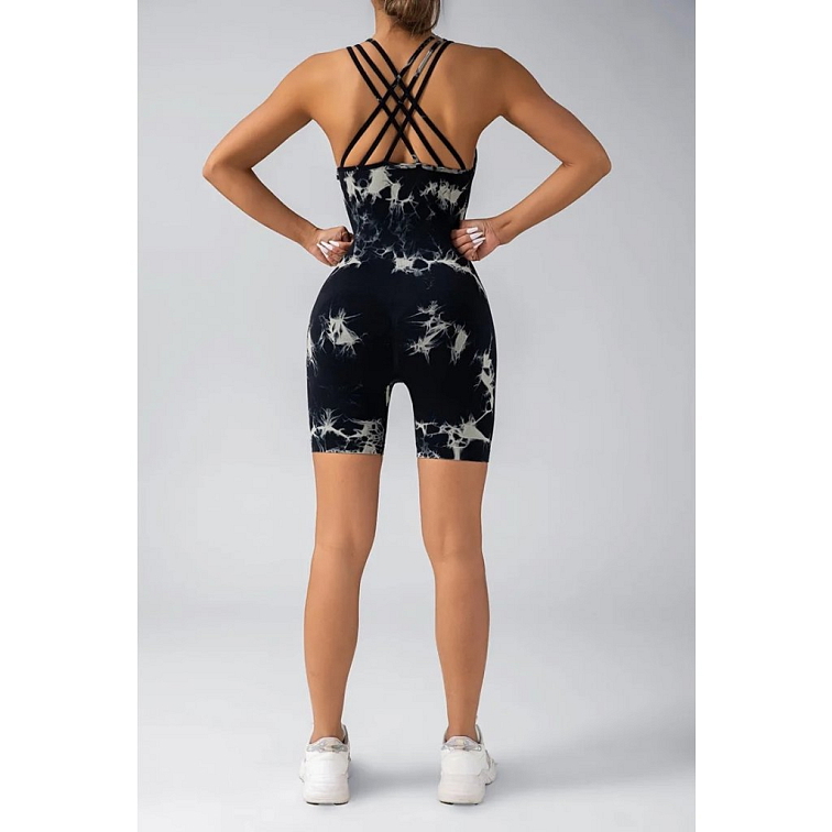 Push-up overal čierny mramor