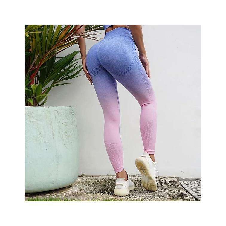 Ombre ružovo-fialové legíny