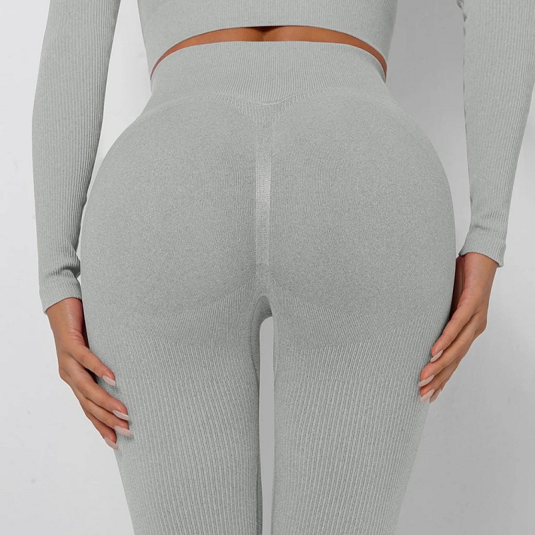 Push-up vrúbkované legíny light gray