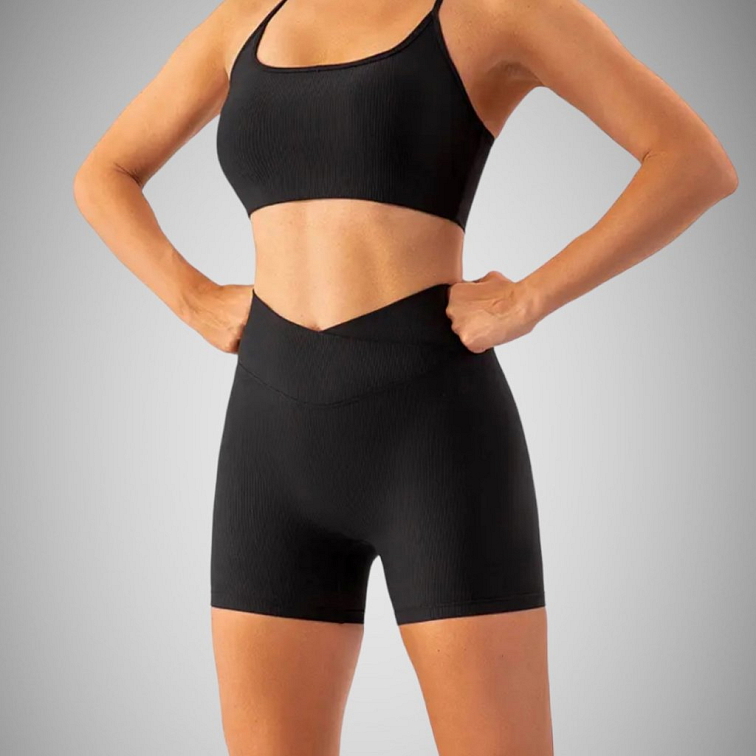 Vrúbkované kraťasy black