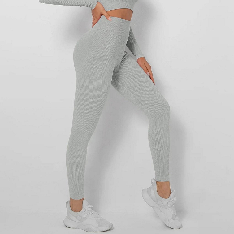 Push-up vrúbkované legíny light gray
