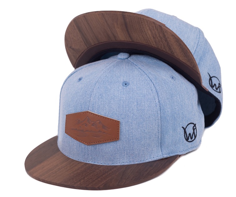 Fa snapback Walnut kék