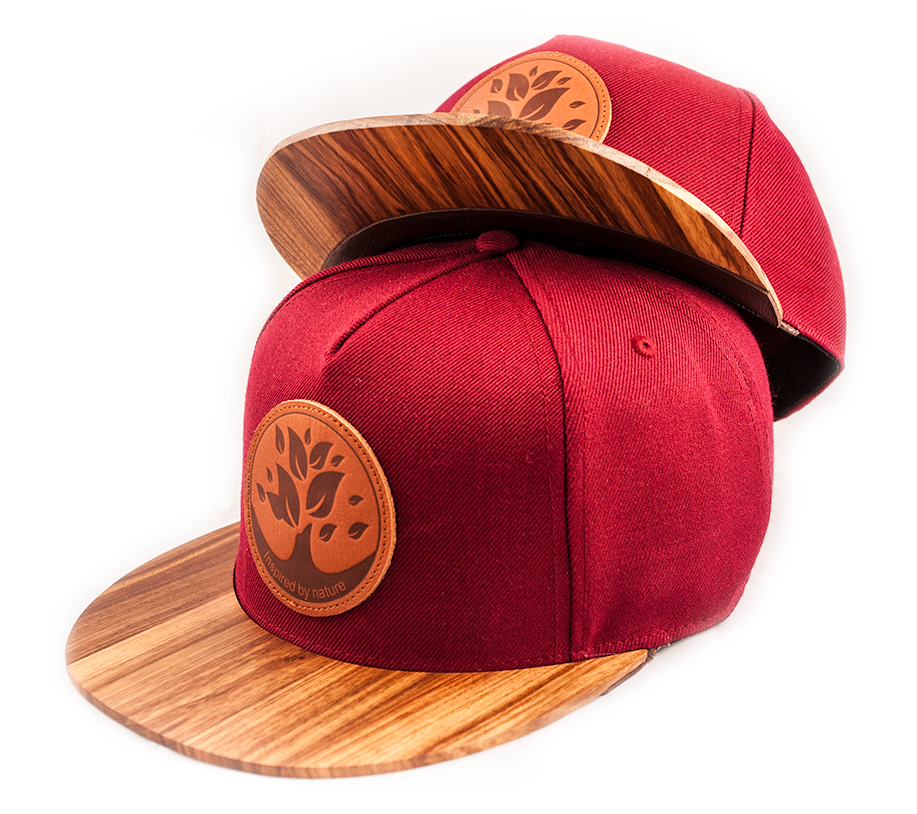 Fa snapback Zebrano piros