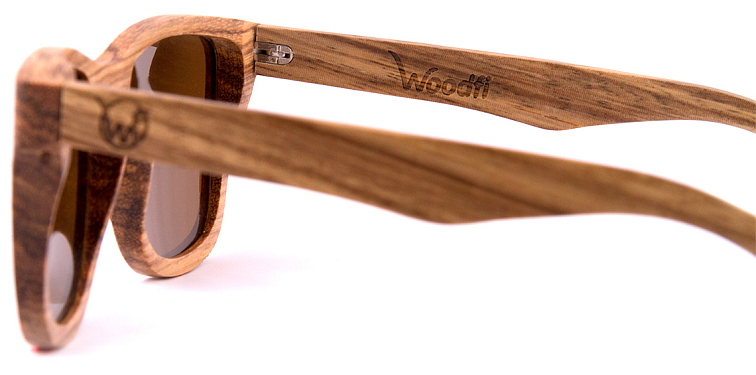 Fa napszemüveg Woodfi Timber zebra mintás